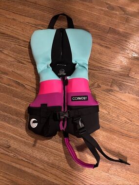 Kids Swim Vest in Teal & Pink